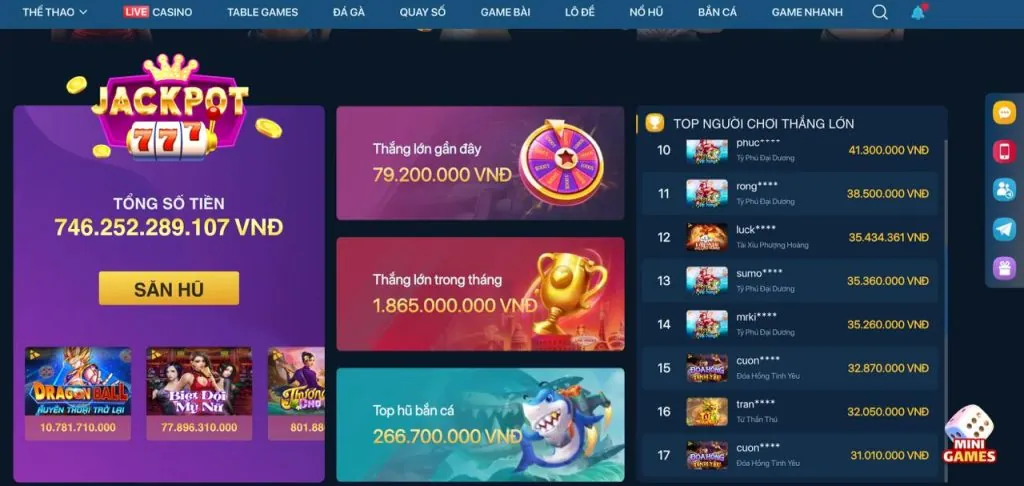 Trò chơi Sic Bo và Rồng Hổ tại 7789bet